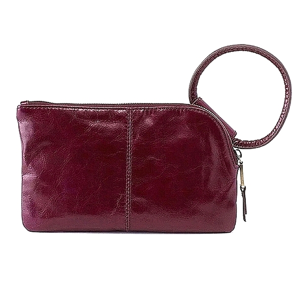 NWT HOBO Eggplant 'Sable' Leather Wristlet with Wanderlust Lining - Picture 4 of 8